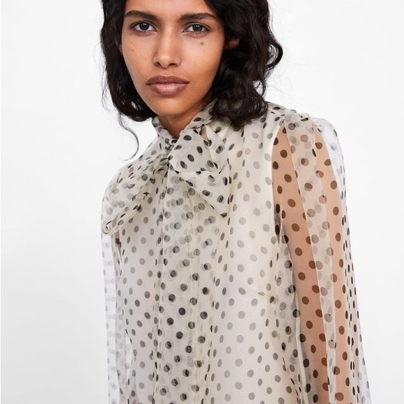 ZARA polka dot organza blouse - Picture 3 of 5